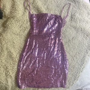 Starstruck Strappy Dress in Lavender Iridescence